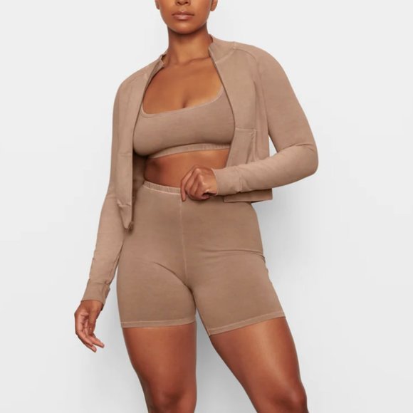 SKIMS Jackets & Blazers - NWT Skims Outdoor Track Jacket in tigers eye size small